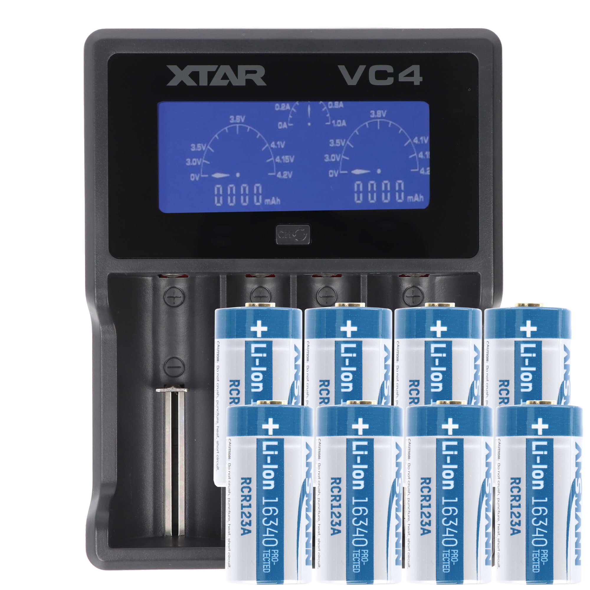 CR123 Batterie Li-ion de 3,7 volts, 8 pièces 760mAh et chargeur rapide, BatterieBox