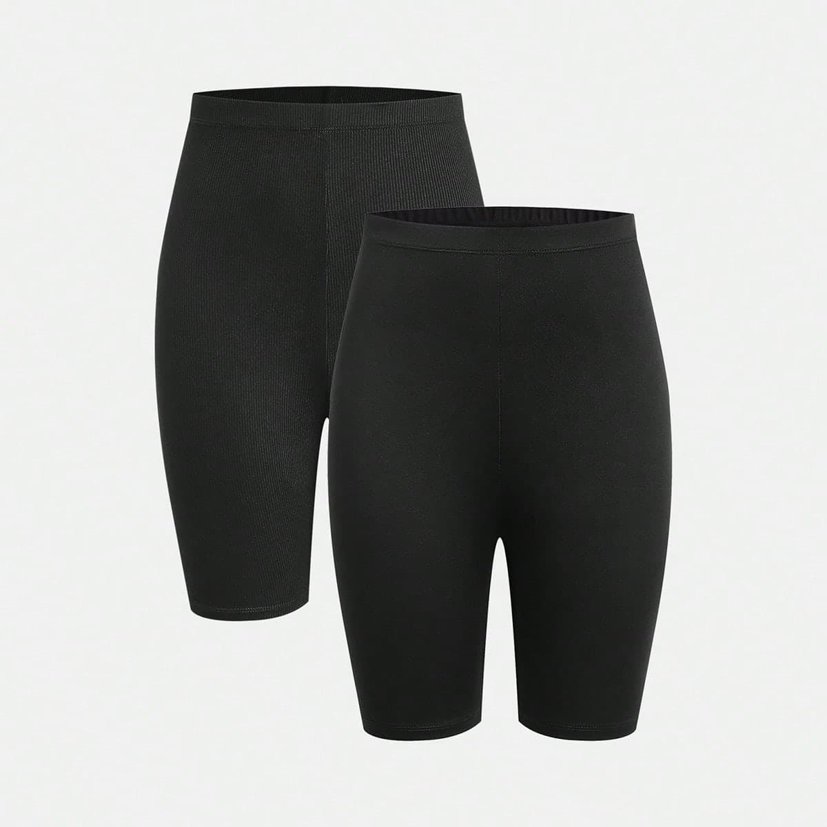 Ensemble de 2 Leggings Occasionnels en Tricot avec CÃ´te de Couleur Unie pour Fille Ado